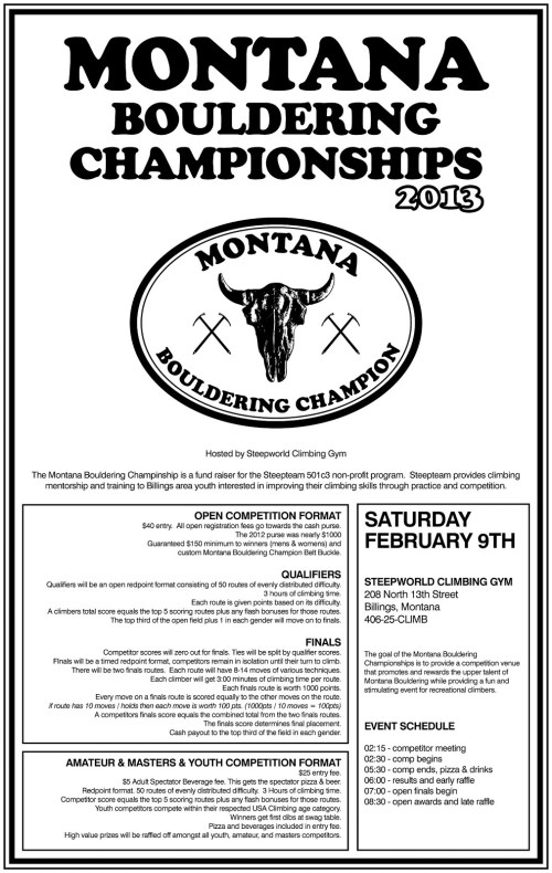 Montana Bouldering Championship - 2013