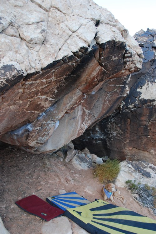the Sting V4, Red Rock, NV - Contender for best problem I've done on sandstone.  Joe and Sarah, do this one!